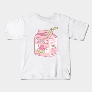 Cute Watermelon Milk Carton Box Kids T-Shirt